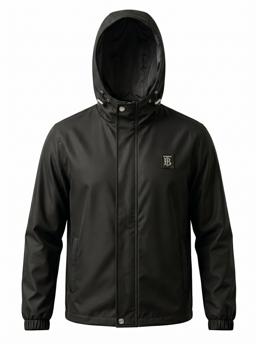 Burberry Logo Patch Windbreaker Black